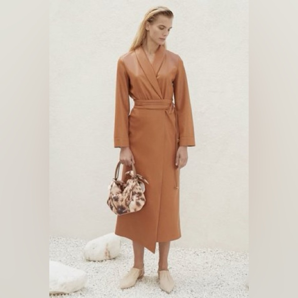 Nanushka Emery Faux‎ Leather Wrap Dress